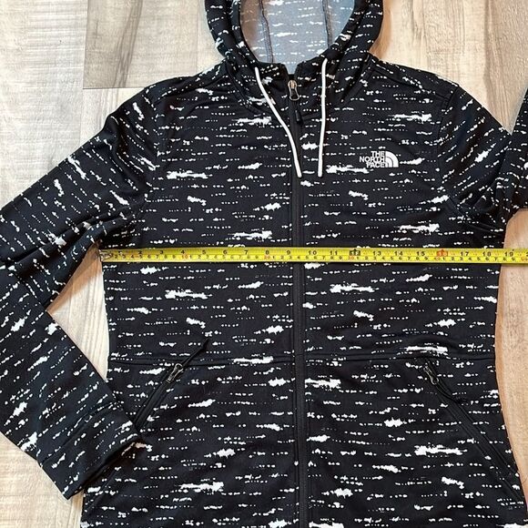 North Face zip hoodie size medium jacket black and white speckled - Picture 9 of 10